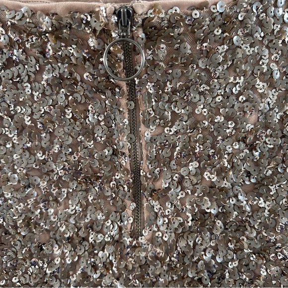 Free People nwt sequin skirt with zipper pull - Picture 4 of 12
